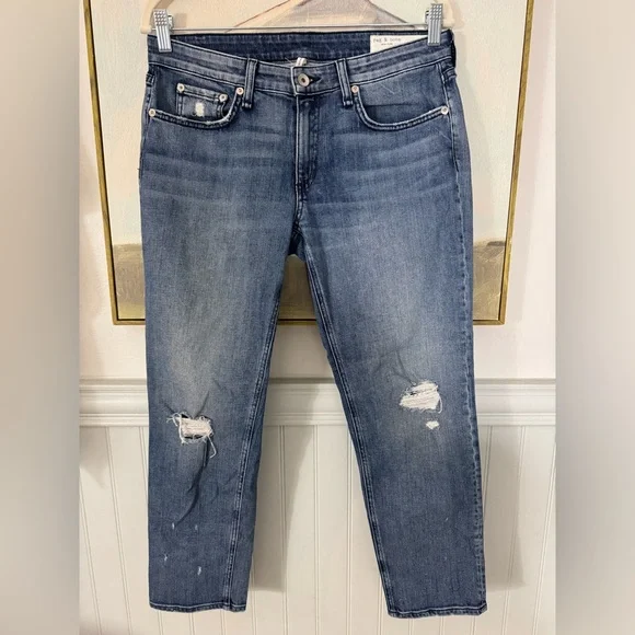 RAG & BONE Dre Low Rise Slim Boyfriend Crop Jeans Size 27