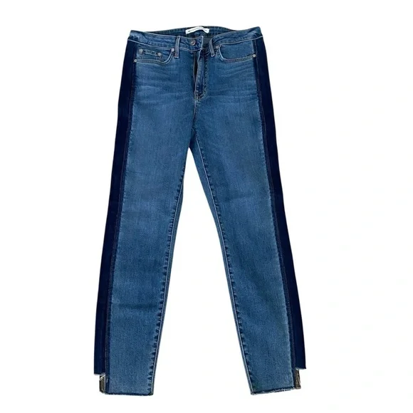 44 Sustainable Denim Side Show Skinny Jeans | High Rise Contrast Panel size 26