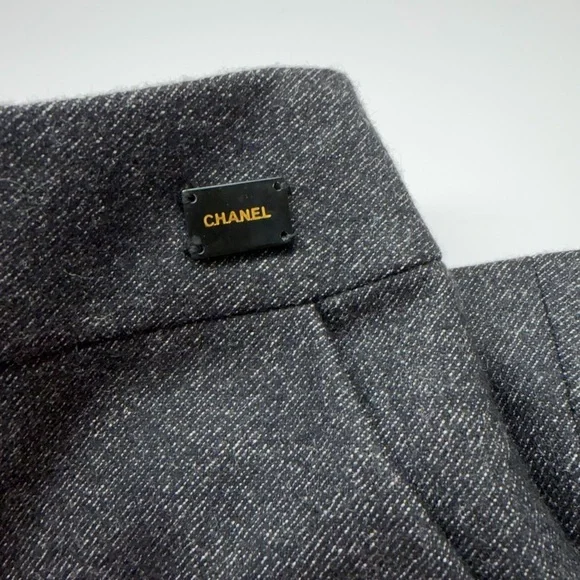 CHANEL Charcoal Wool Skirt