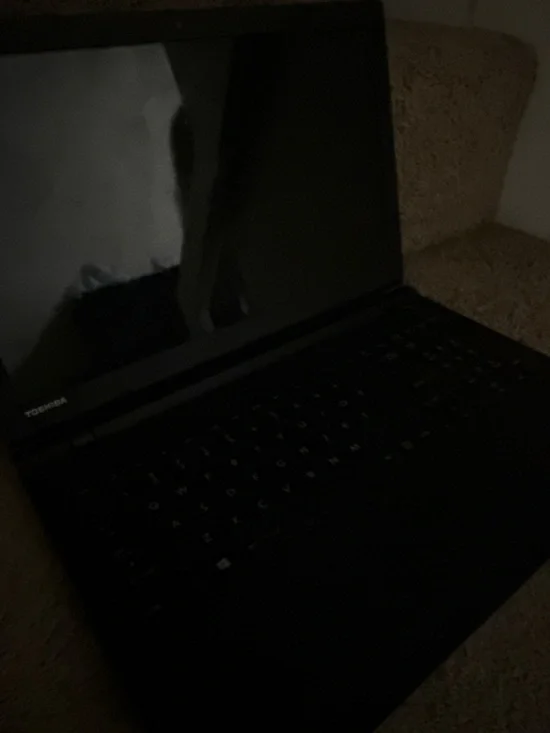 Toshiba Black Laptop with LED Display