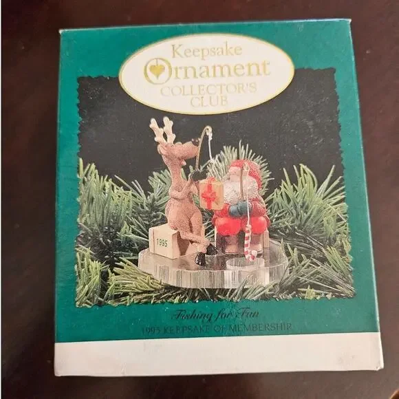 1995 Hallmark Keepsake Ornament Collector's Club Fishing For Fun Membership