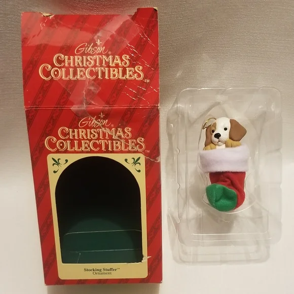 1993 EUC puppy stocking ornament w GUC original box
