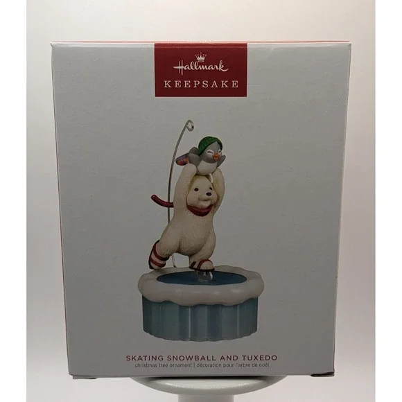 2023 Hallmark Keepsake Ornament SKATING SNOWBALL AND TUXEDO. Magic Motion NEW