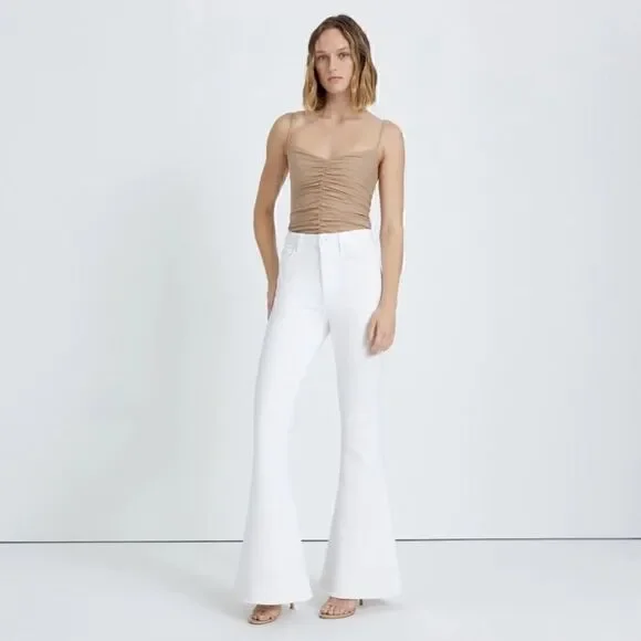 NWT 7 For All Mankind Mega Flare Jeans in Clean White Sz 30