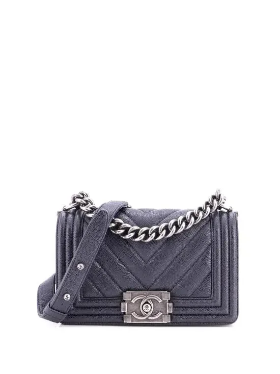 Chanel Boy Flap Bag Chevron Caviar #287614C42B