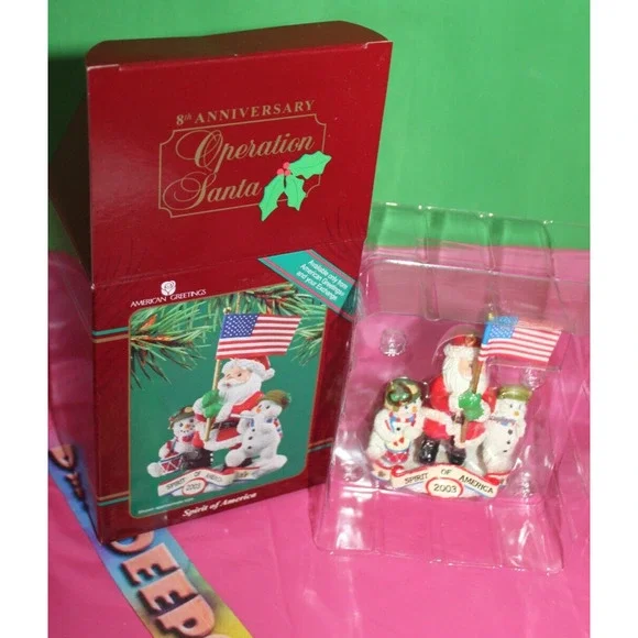Carlton Operation Santa 8th Anniversary Spirit Of America 2003 Holiday Ornament