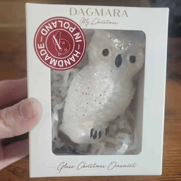 White Owl Glass Christmas Ornament FIRM PRICE IS $34 For Both I'll Do$60 Firm