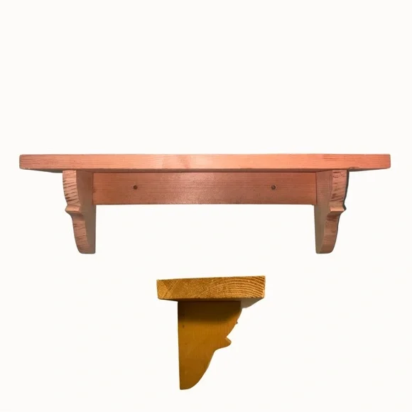 Floating wood shelf