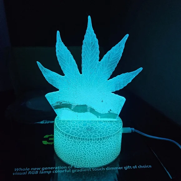 LED Leaf Design Night Light - Blue
