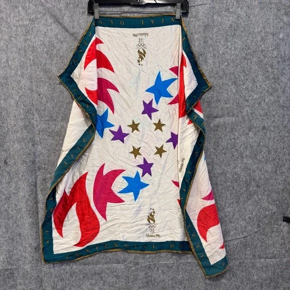 Vtg 1996 Atlanta Olympics Centennial Games‎ Silk Scarf Rare