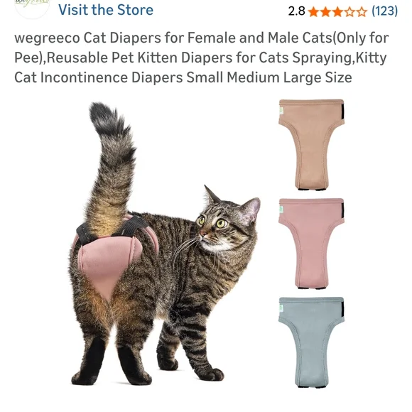 Cat Diapers - Beige and Blue