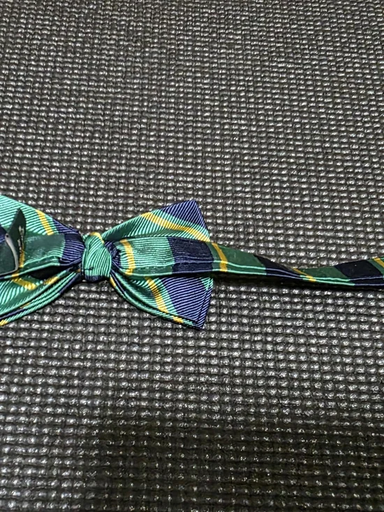 Polo by Ralph Lauren Green and Navy Striped Kids Bow Tie
