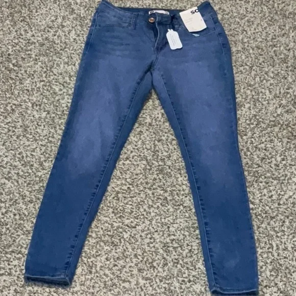 SO Blue Skinny Jeans with Elastic Waistband