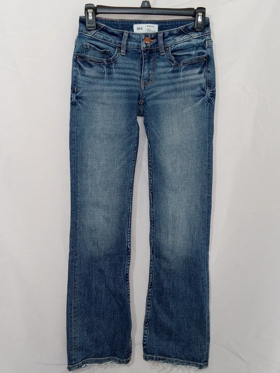 BKE Jeans Women 24x29 Blue Stella Low Rise Slim Fit Bootcut Distressed Western