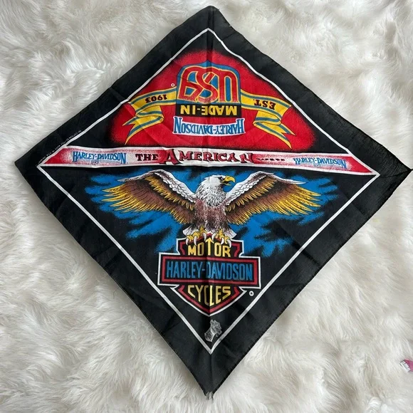 Harley-Davidson Black and Red Eagle Bandana