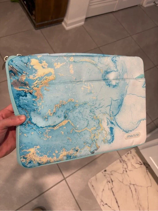Marvo Blue Marble Laptop Sleeve – 13–14 Inch