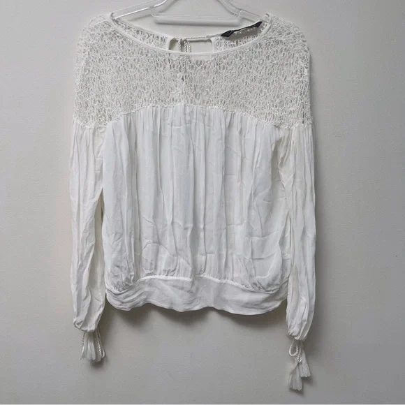 Zara Woman White Lace Blouse