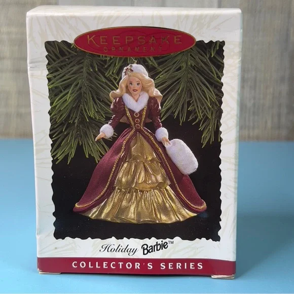 Hallmark Keepsake Ornament Holiday Barbie Collectors Serie Handcrafted Date 1996