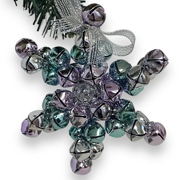 Jingle Bells Star Christmas Ornament Pink Blue Silver 4