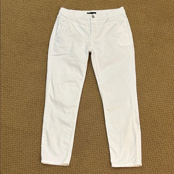Maje Poesie High Rise Slim Tapered Leg White Jeans size 30