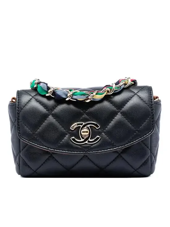 Chanel Ribbon Chain Flap Bag Quilted #287678C39B