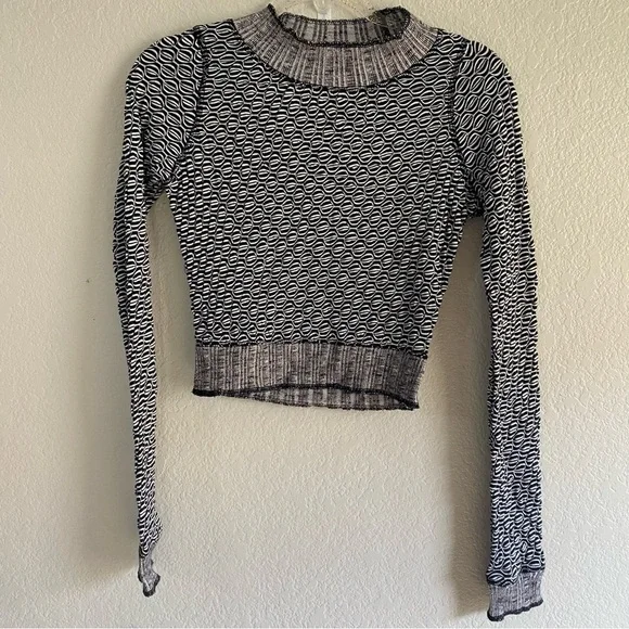 NEW Free People Jane Printed Cropped Tee Top