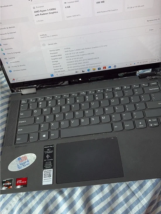 Lenovo Black Laptop with Backlit Keyboard and Touchpad