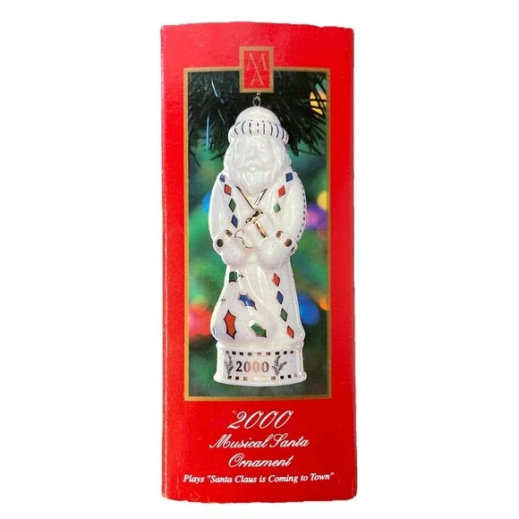 Madison‎ Avenue Porcelain 2000 Musical Santa Ornament