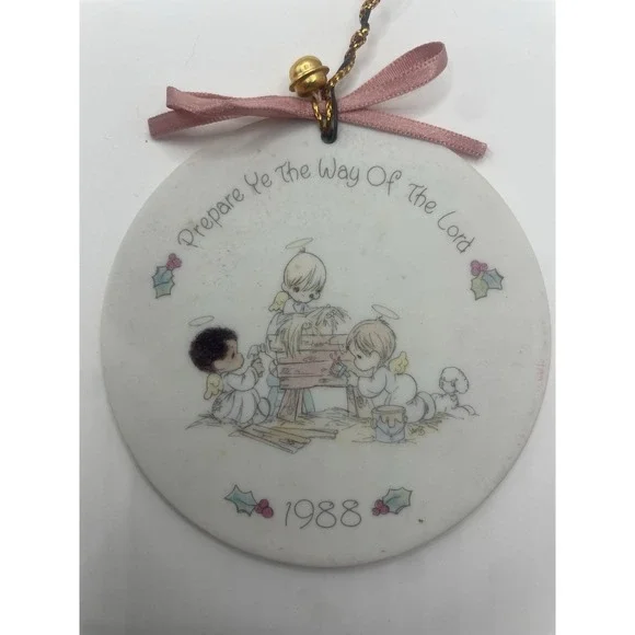 Vintage Precious Moments Christmas Ornament 1988 Porcelain Prepare Ye The Way