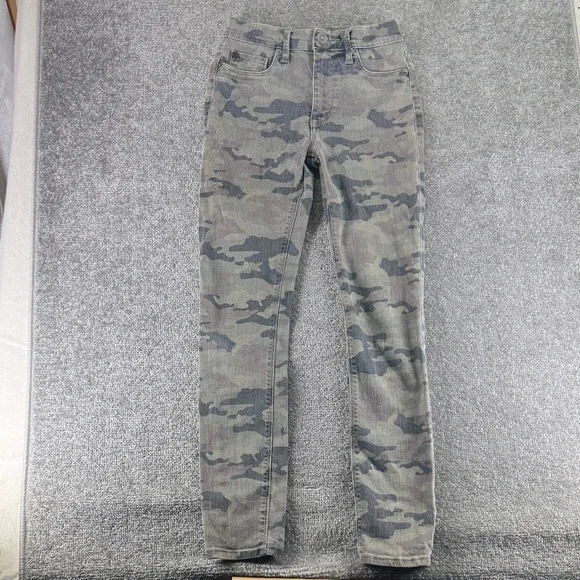 Hudson Jeans Skinny Mid Rise Ankle Pants Camo Womens 26 Green Brown