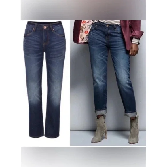 Cabi‎ Malibu Jean 4522 Mid Rise Straight Leg Distressed 100% Cotton Size 2
