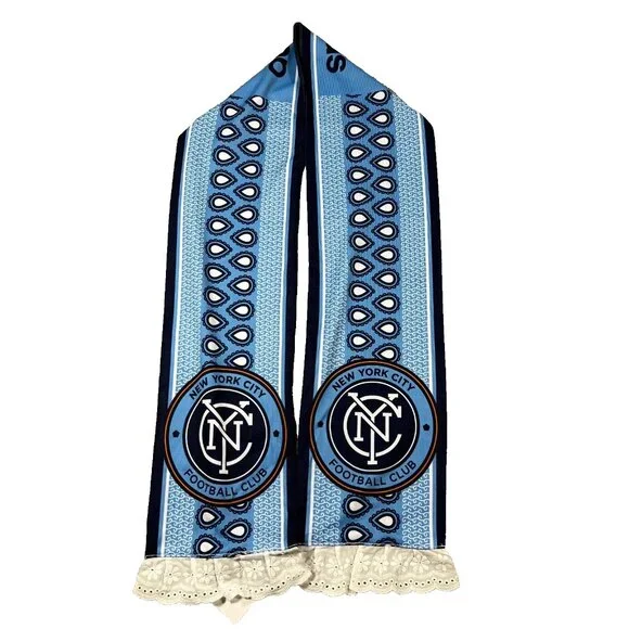 Adidas Unisex One Size Blue Geo New York City Football Club MLS Soccer Scarf NWT