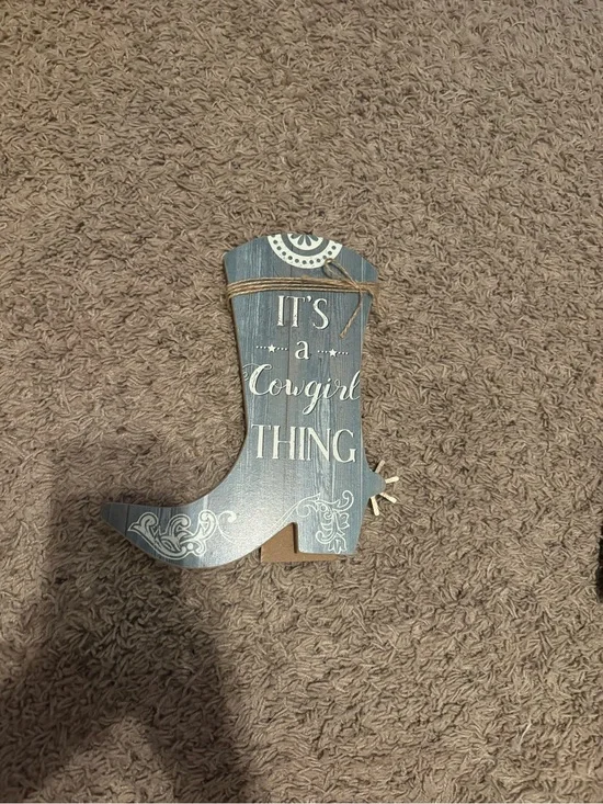 Hobby Lobby Brown Wooden Boot Wall Accent with Gold Star