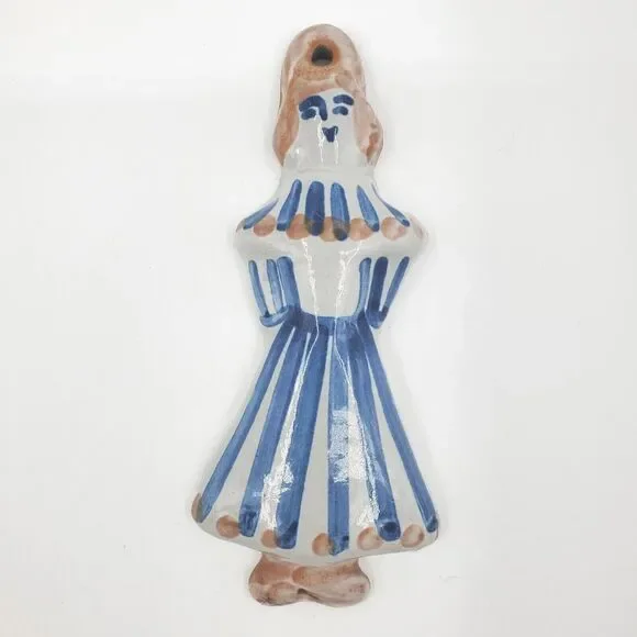 Vintage M.A. Hadley Pottery Wife Ornament Wall Hanging Plaque Farmhouse Country