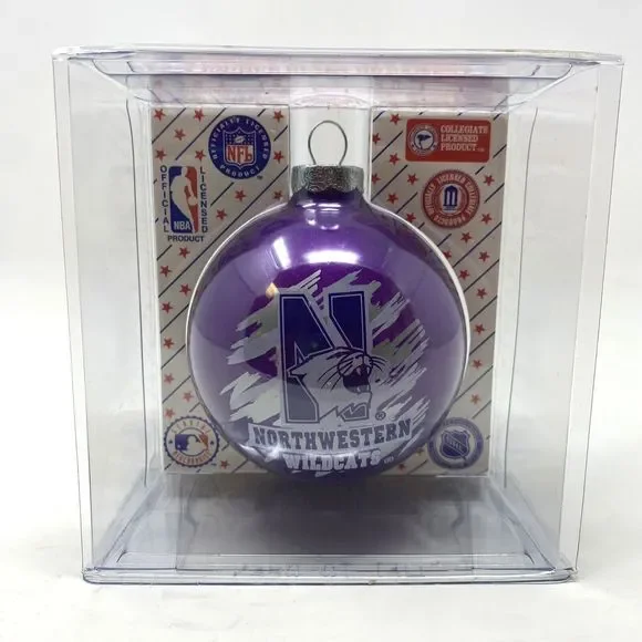 Northwestern Wildcats Glass Christmas Ball Ornament Sports Collector Series