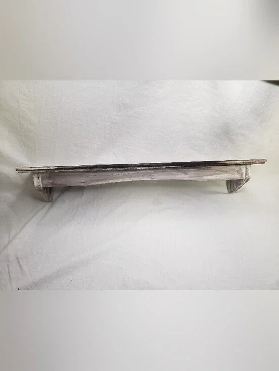 Distressed Paint Long Wood Wall Shelf 2 Feet Long