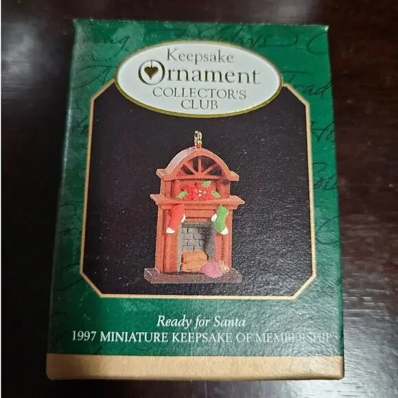 HALLMARK Keepsake Ready For Santa Miniature Fireplace Christmas Ornament 1997