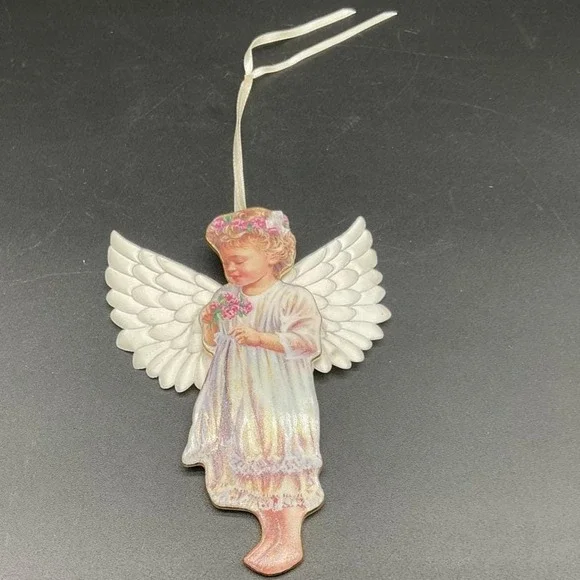 Bradford Dona Gelsinger Heavens Little Angels Porcelain Garden‎ Miracle Ornament