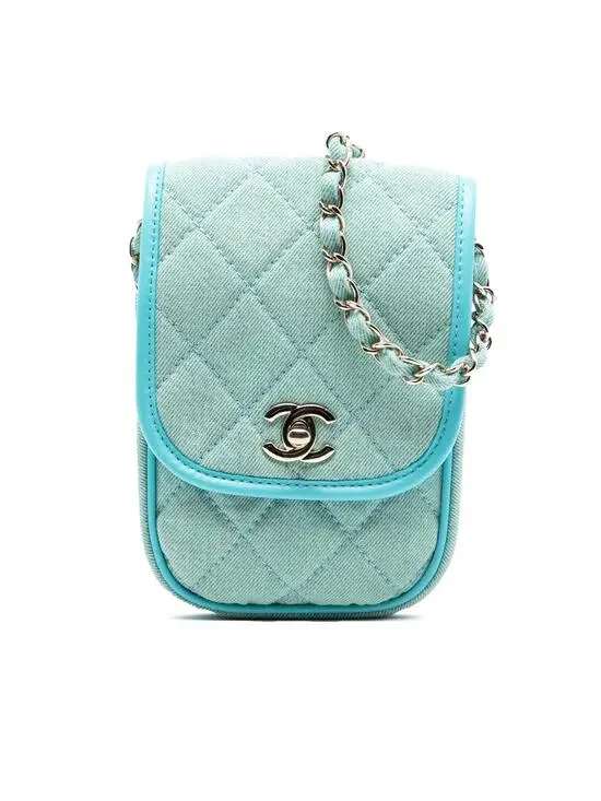 Chanel Flap Messenger Bag Quilted Denim #287670C25B