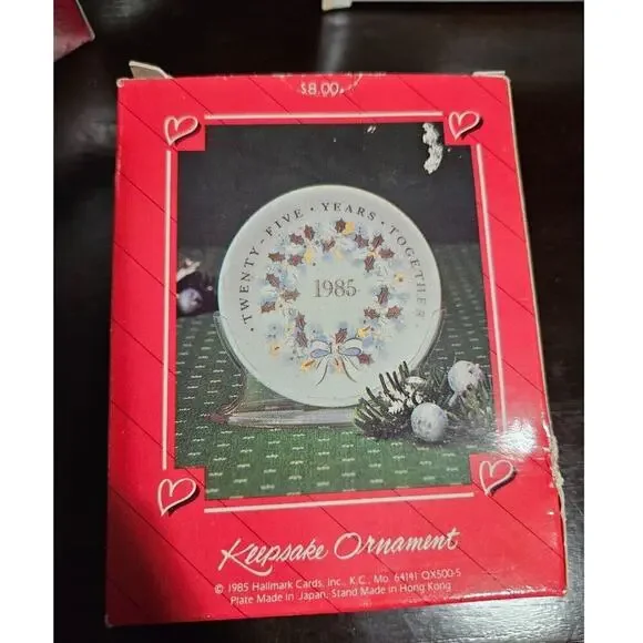 1985 Hallmark Keepsake Ornament Twenty-Five Years Together Mini Porcelain Plate