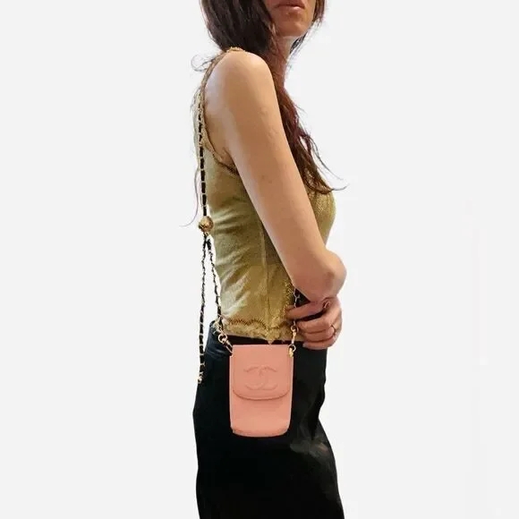 Chanel pink leather mini bag