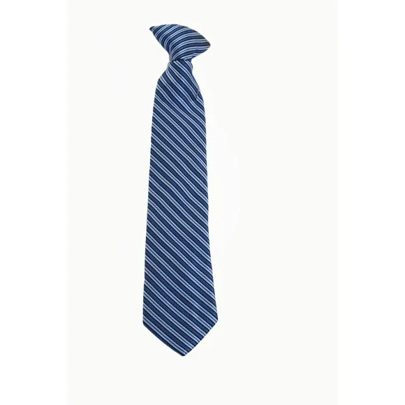 Cat & Jack Boys Blue Striped Clip-On Necktie Size S 6/7 Formal School Uniform