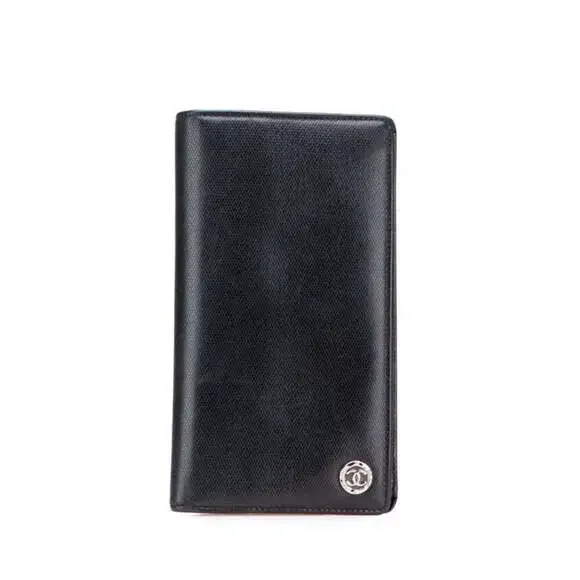 CHANEL Authentic Black Leather Wallet