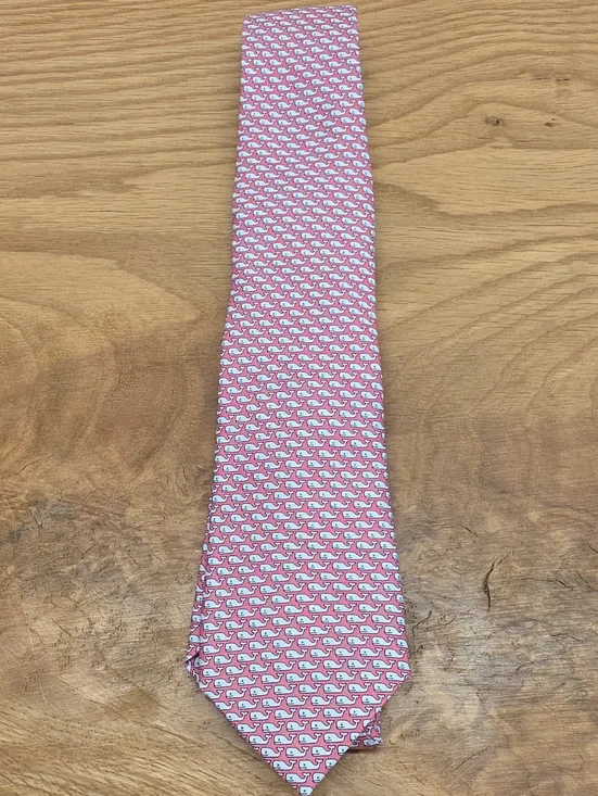 Vineyard Vines Kids Pink Whale Motif Silk Tie 48 Inches