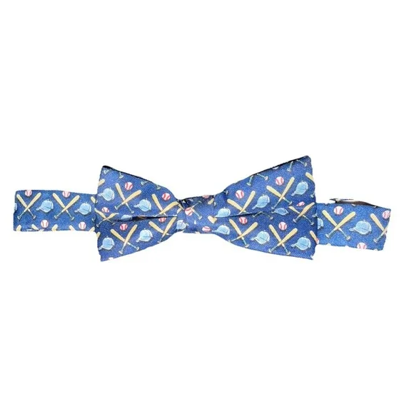 Baseball Print Bow Tie Crown  & Ivy Kids Blue NWOT Adjustable