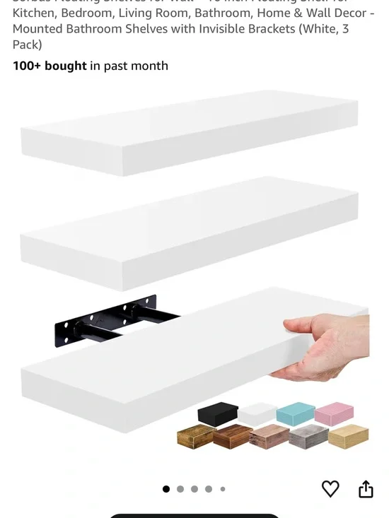 Floating Wall Shelf (White) – Invisible Bracket Floating Shelf