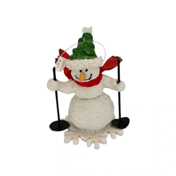 NWT Department 56 Snowman Skier Ornament Vintage Festive Winter Decor Gift Idea