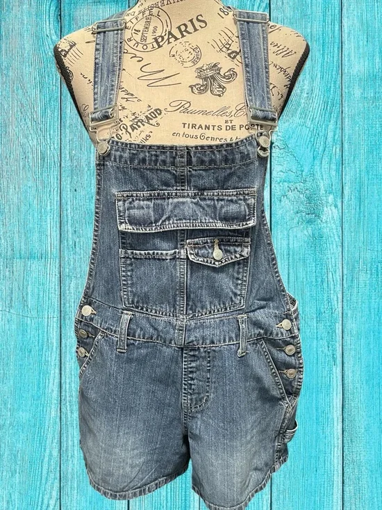 Junior’s Denim Short Overalls