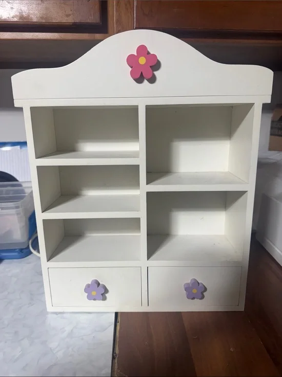 White Wooden Wall Shelf Organizer w/ shelves