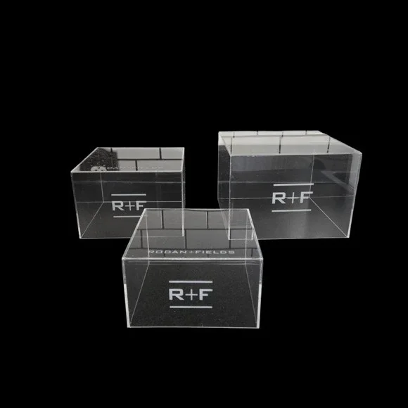 Rodan + Fields Acrylic Display Risers Set of 3 Clear Countertop Product Display